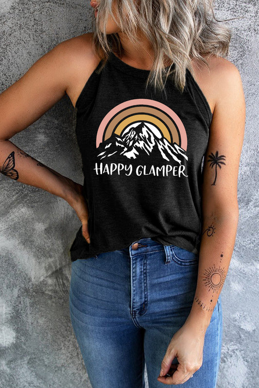 Camiseta sin mangas con gráfico Happy Glamper