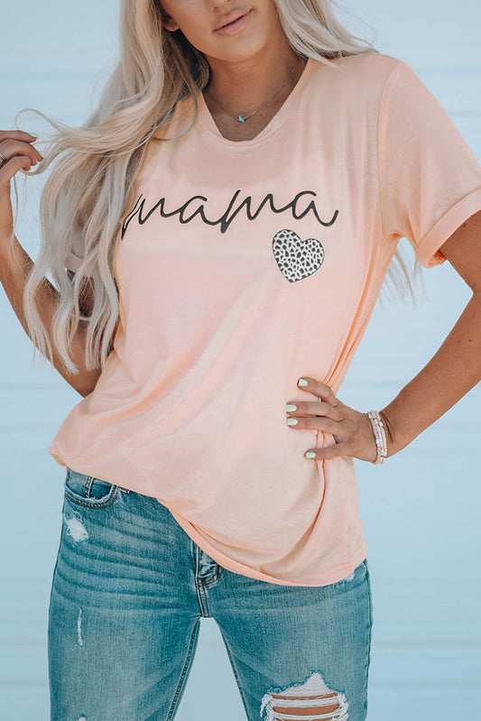 Camiseta con estampado de corazón MAMA