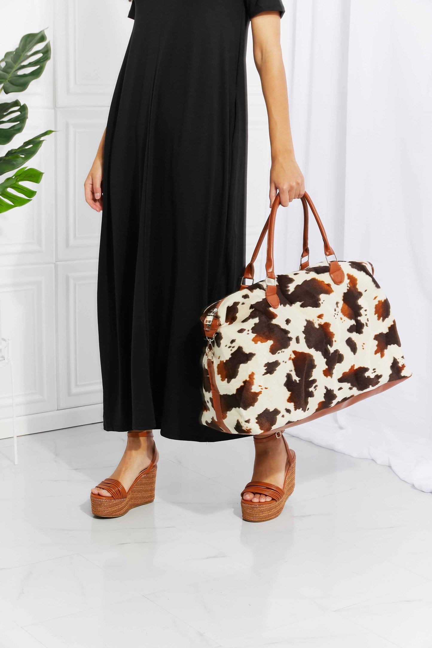 Animal Print Plush Weekender Bag