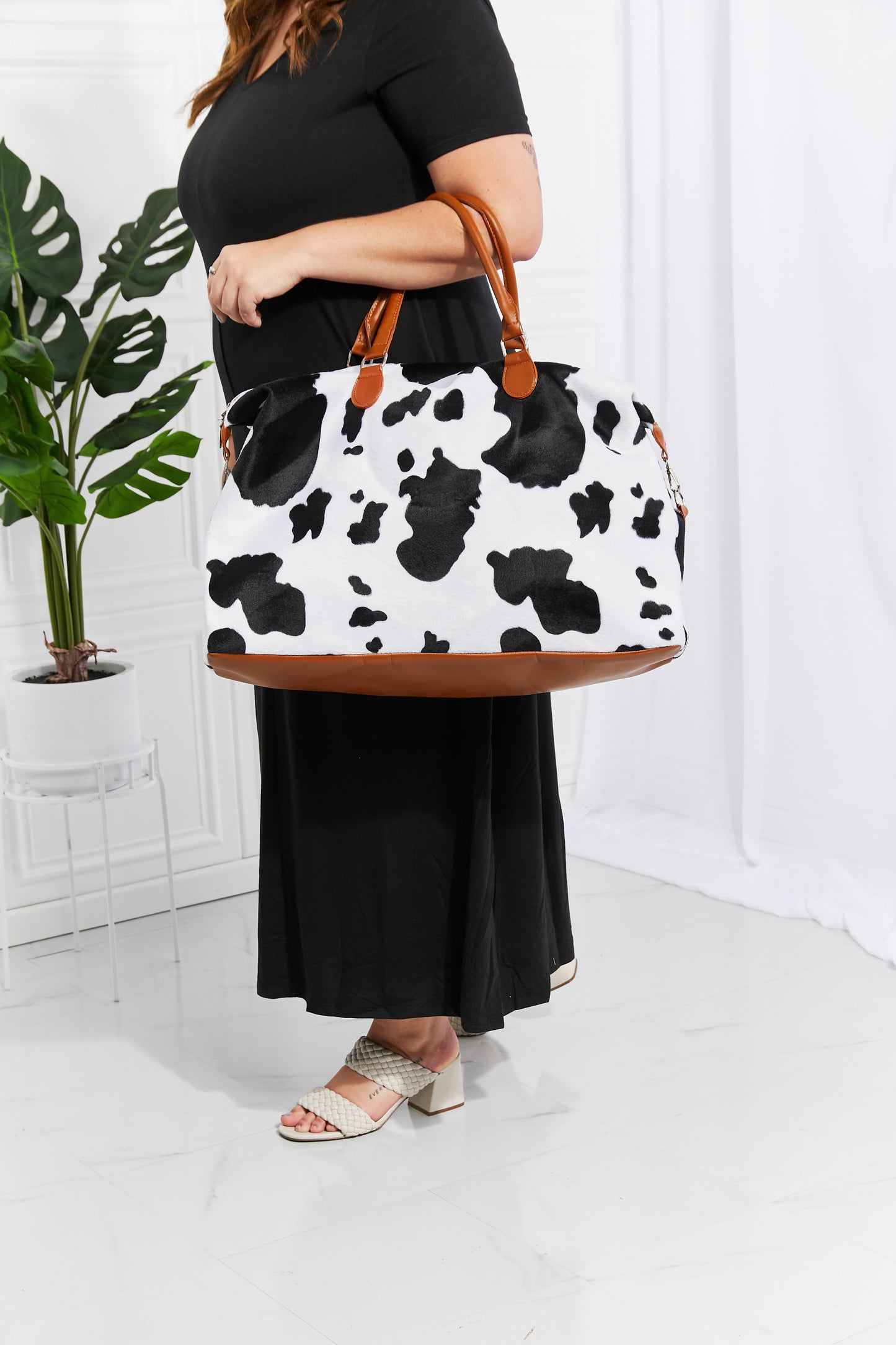 Bolso de fin de semana de felpa con estampado animal